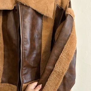 Brown leather jacket